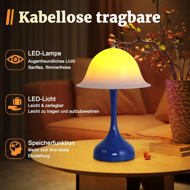 Tischlampe Kabello Nachttischlampe LED - Akku Tischleuchte USB Aufladbar Tischlampen 2000K-6500K Dimmbar Touch Nachttischlampen Modern Design Tischleuchten für Arbeitszimmer Schlafzimmer - Homefire