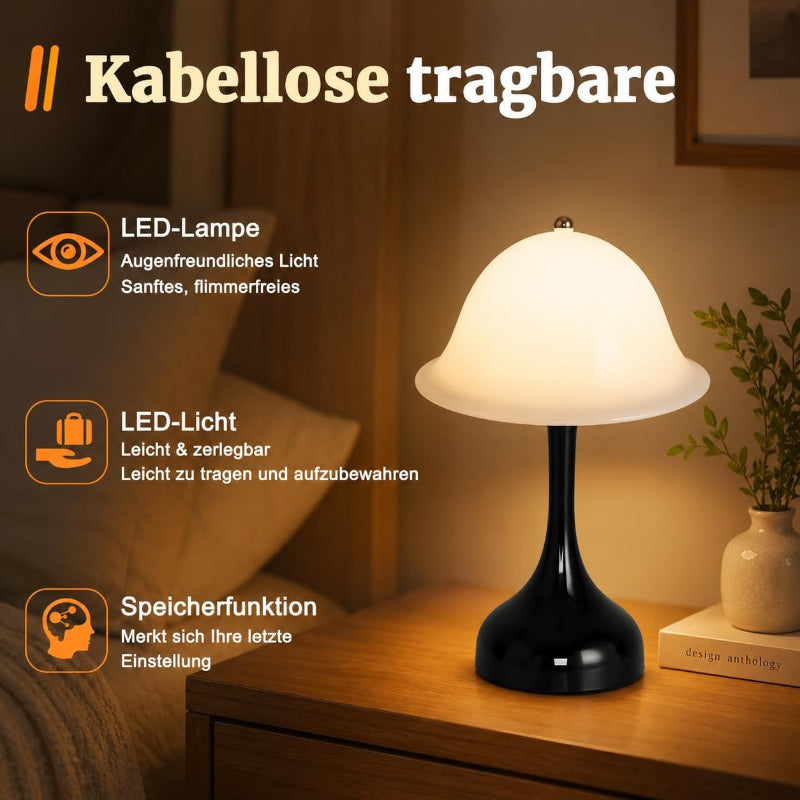 Tischlampe Kabello Nachttischlampe LED - Akku Tischleuchte USB Aufladbar Tischlampen 2000K-6500K Dimmbar Touch Nachttischlampen Modern Design Tischleuchten für Arbeitszimmer Schlafzimmer - Homefire