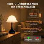 Tischlampe Kabello Nachttischlampe LED - Akku Tischleuchte USB Aufladbar Tischlampen 2000K-6500K Dimmbar Touch Nachttischlampen Modern Design Tischleuchten für Arbeitszimmer Schlafzimmer - Homefire