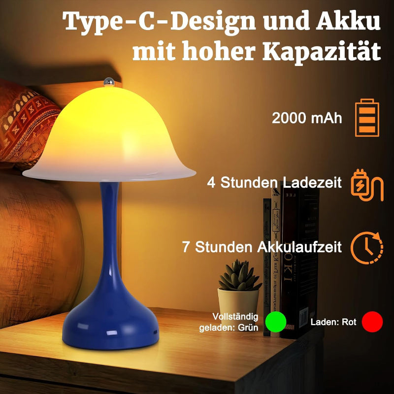 Tischlampe Kabello Nachttischlampe LED - Akku Tischleuchte USB Aufladbar Tischlampen 2000K-6500K Dimmbar Touch Nachttischlampen Modern Design Tischleuchten für Arbeitszimmer Schlafzimmer - Homefire