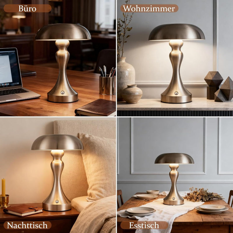 Tischlampe Kabellos Nachttischlampe Akku - LED Tischleuchte Touch Dimmbar Retro Vintage Lampe mit USB Aufladbar Nickel Batterie Tischlampen für Fensterbank Wohnzimmer Schlafzimmer - Homefire