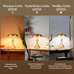 Tischlampe Kabellos Nachttischlampe Akku - LED Touch Dimmbar Tischleuchte Vintage USB Aufladbar Nachtlicht Tischlampen Gold Bronze Nachttischlampen ohne Kabel für Wohnzimmer Schlafzimmer - Homefire