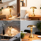 Tischlampe Kabellos Nachttischlampe Akku - LED Touch Dimmbar Tischleuchte Vintage USB Aufladbar Nachtlicht Tischlampen Gold Bronze Nachttischlampen ohne Kabel für Wohnzimmer Schlafzimmer - Homefire