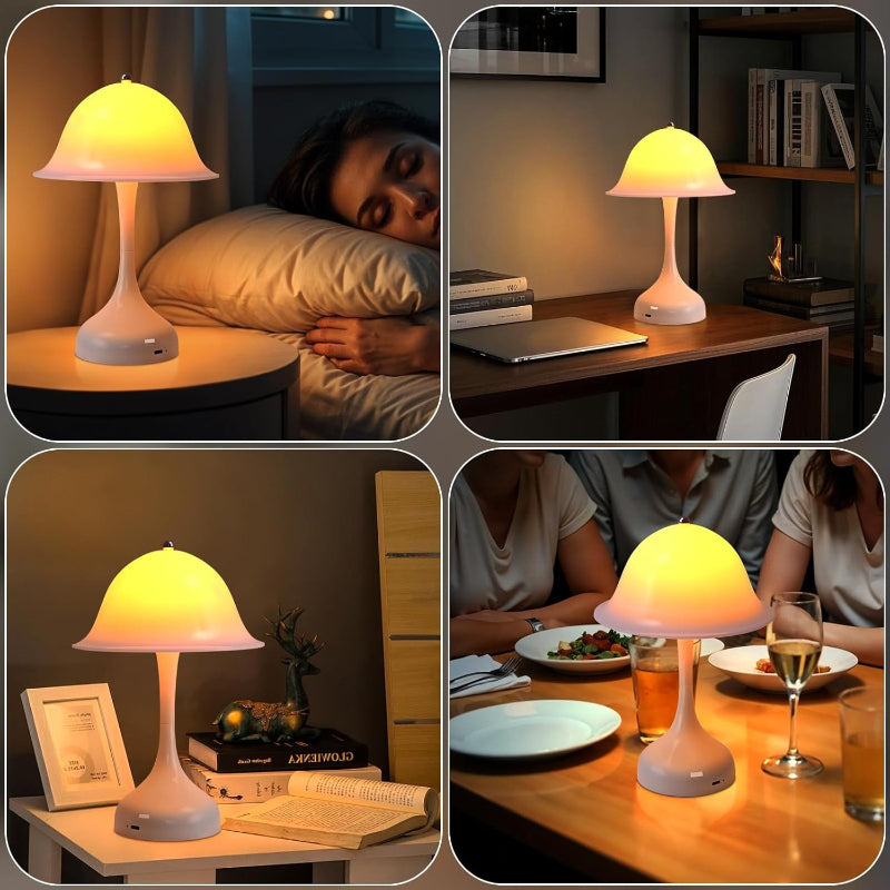 Tischlampe Kabellos Nachttischlampe LED - Akku Tischleuchte Dimmbar 2000K-6500K Touch Nachttischlampen USB Aufladbar Weiß Tischlampen Modern Design Tischleuchten für Schlafzimmer Esszimmer - Homefire