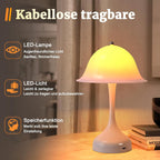 Tischlampe Kabellos Nachttischlampe LED - Akku Tischleuchte Dimmbar 2000K-6500K Touch Nachttischlampen USB Aufladbar Weiß Tischlampen Modern Design Tischleuchten für Schlafzimmer Esszimmer - Homefire