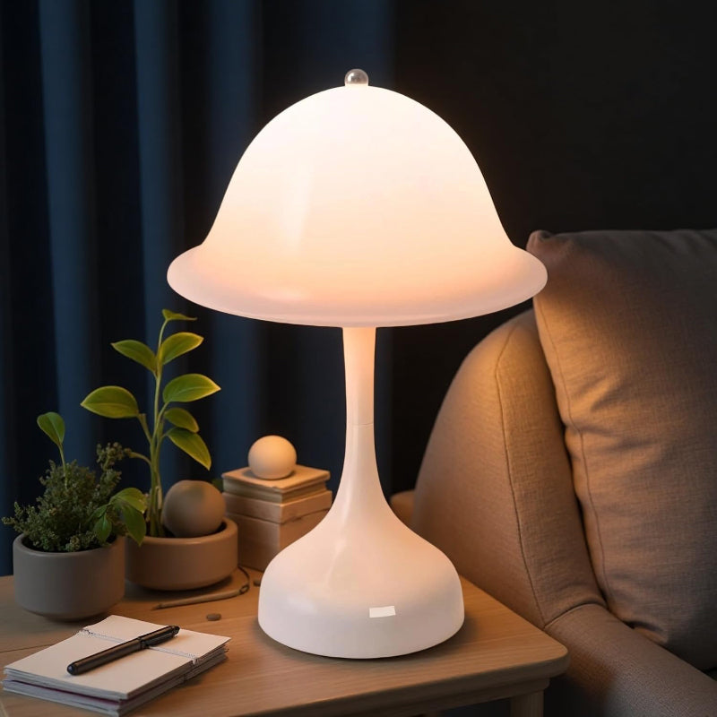Tischlampe Kabellos Nachttischlampe LED - Akku Tischleuchte Dimmbar 2000K-6500K Touch Nachttischlampen USB Aufladbar Weiß Tischlampen Modern Design Tischleuchten für Schlafzimmer Esszimmer - Homefire