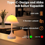 Tischlampe Kabellos Nachttischlampe LED - Akku Tischleuchte Dimmbar 2000K-6500K Touch Nachttischlampen USB Aufladbar Weiß Tischlampen Modern Design Tischleuchten für Schlafzimmer Esszimmer - Homefire