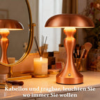 Tischlampe Kabellos Nachttischlampe Touch - Akku Tischleuchte Dimmbar Vintage Tischlampen mit 3 Farbtemperatur USB-C Aufladbar Batterie Tischlampe für Schlafzimmer Esszimmer Büro - Homefire